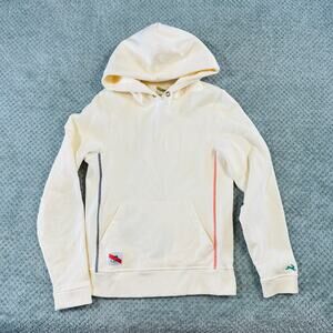 TRACKSMITH X CLARE V Cream Sweatshirt Trackhouse Contrast Stitch Hoodie Pullover